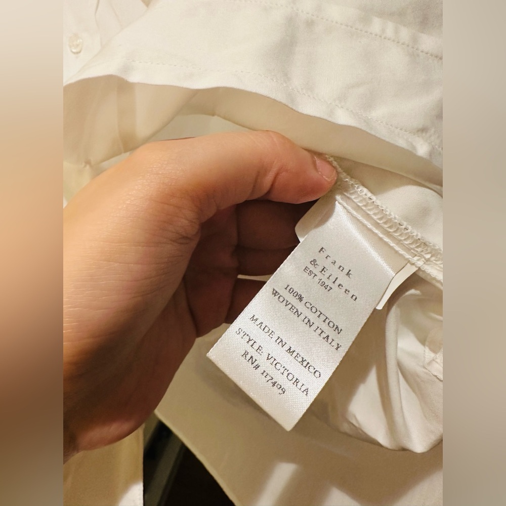 NWOT Frank & Eileen VICTORIA Italian Tuxedo Shirt. Size M. - Picture 14 of 16
